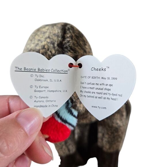 Ty Beanie Babies Cheeks Monkey Plush - Picture 5 of 6